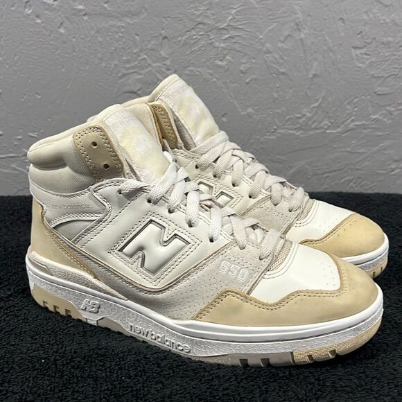 🔥 New Balance 650R Beige Macadamia High Top Sneaker Trainer  Men 8 / Women 9.5 - Picture 1 of 12